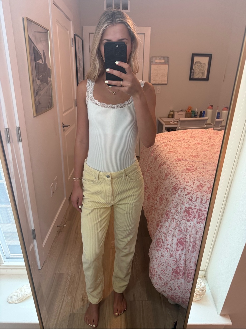 Yellow corduroy jeans